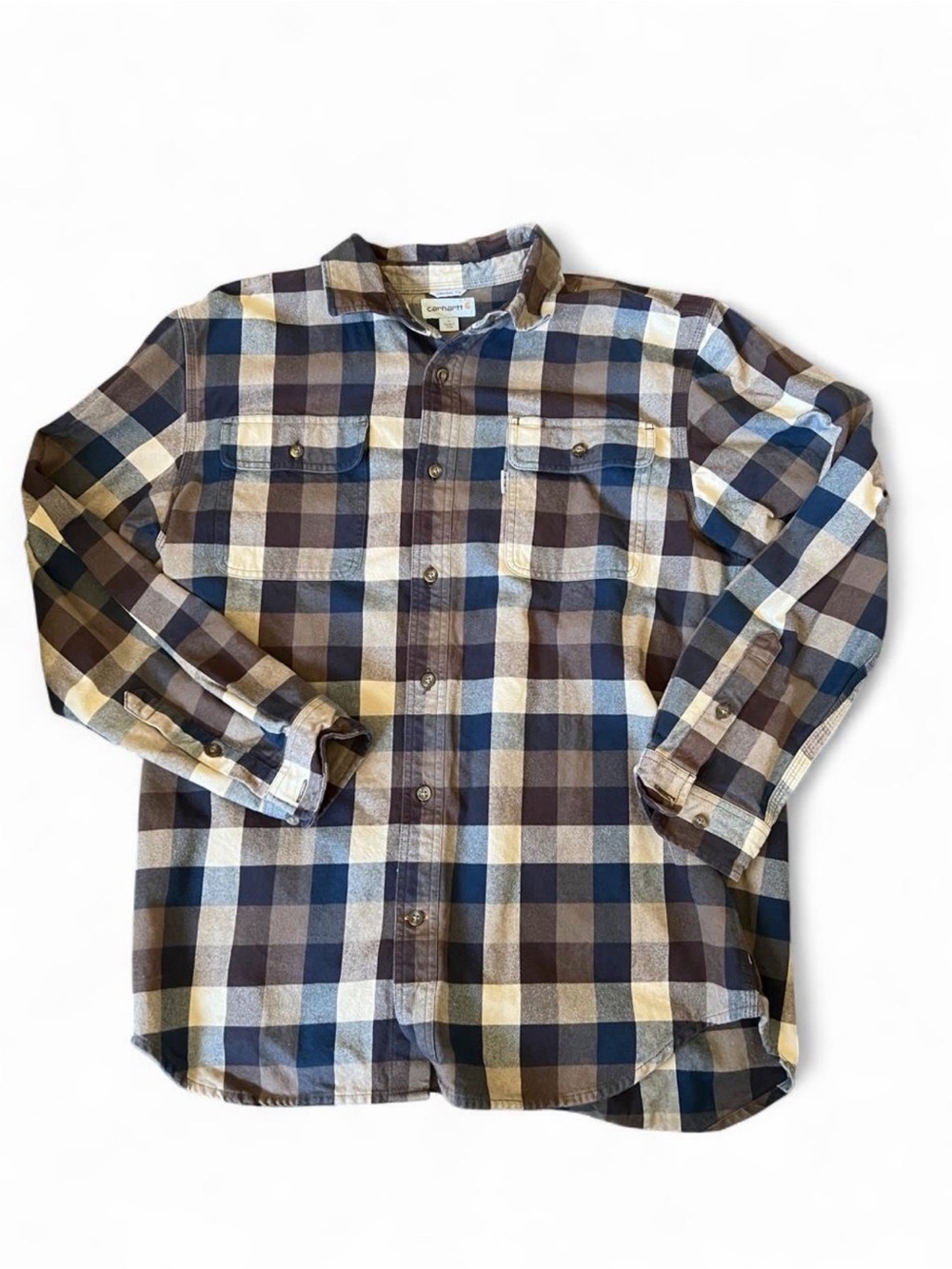 Carhartt Men's plaid Button-Down flannel size Large